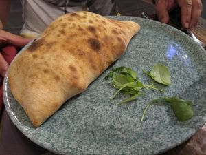 Calzone veganico at Rifugio Romano in Rome