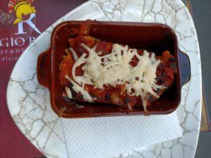 Vegan lasagne at Rifugio Romano in Rome