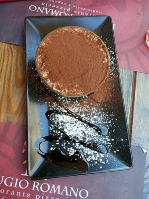 Vegan tiramisu (a don't miss item!) at Rifugio Romano in Rome