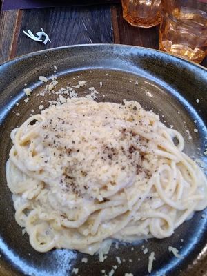 Vegan "Cacio e Pepe" at Rifugio Romano in Rome