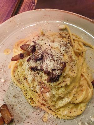 Carbonara #Veganuary at Rifugio Romano in Rome
