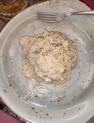 Vegan Cacio e Pepe Pasta #Veganuary at Rifugio Romano in Rome