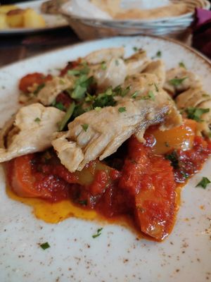 Pollo alla romana veg at Rifugio Romano in Rome