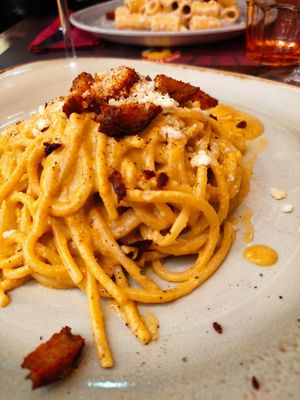 Carbonara veg at Rifugio Romano in Rome