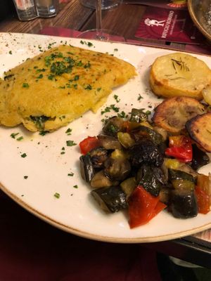 chickpea omelette at Rifugio Romano in Rome