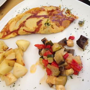 chickpea omelette at Rifugio Romano in Rome