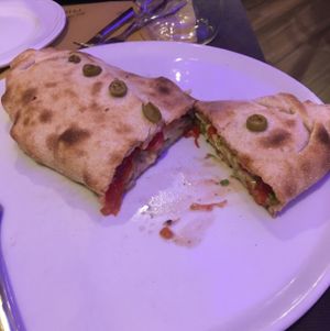 Vegan Calzone! at Rifugio Romano in Rome