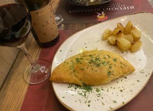 Vegan omelette   at Rifugio Romano in Rome