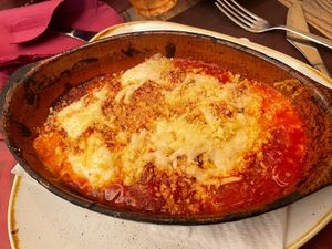 Cannelloni Vegan - (Home Made Roll Stuffed Baked Pasta with Vegan Bolognese of Soy and Beyond Meat)  at Rifugio Romano in Rome