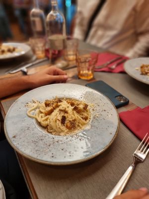Gricia vegana at Rifugio Romano in Rome