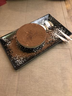 Vegan tiramisu   at Rifugio Romano in Rome
