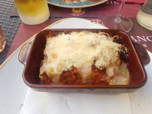 Lasagne at Rifugio Romano in Rome
