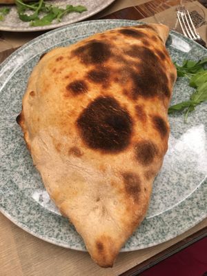 Calzone  at Rifugio Romano in Rome