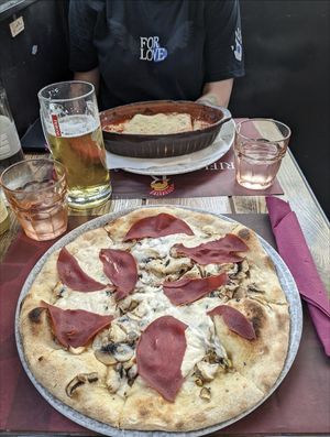 Pizza and Cannelloni at Rifugio Romano in Rome