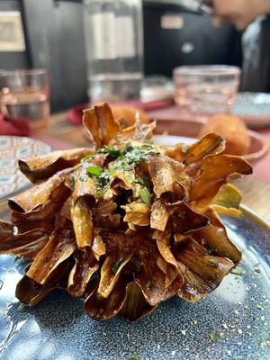 Artichoke alla giudia   at Rifugio Romano in Rome