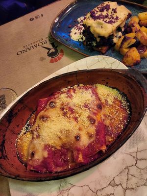 Cannelloni Vegan - filled with ground meat alternative at Rifugio Romano in Rome
