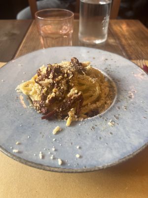 Vegan Carbonara  at Rifugio Romano in Rome