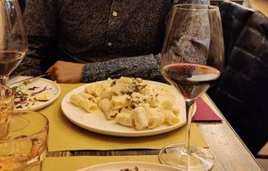 Mezzemanica alla gricia Vegan at Rifugio Romano in Rome