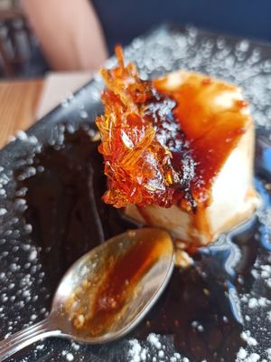 Panna cotta al caramello e sale Maldon, non abbiamo resistito... at Rifugio Romano in Rome