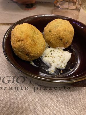 Arancini - pea and mushroom  at Rifugio Romano in Rome