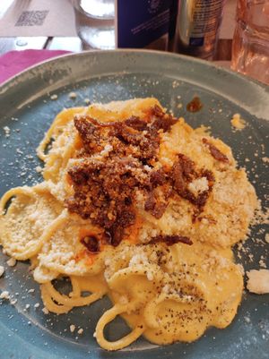 Carbonara Vegana at Rifugio Romano in Rome