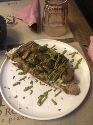 Mushroom bruschetta  at Rifugio Romano in Rome
