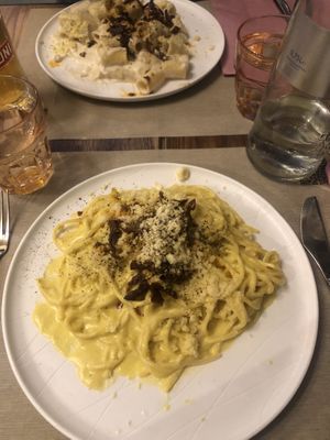 Vegan carbonara   at Rifugio Romano in Rome
