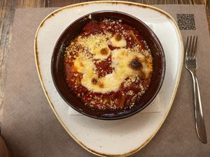 Lasagna at Rifugio Romano in Rome