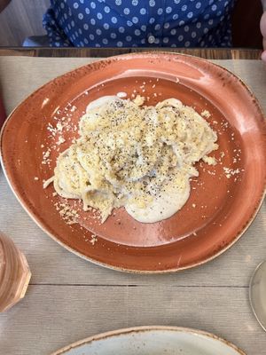 Cacio e pepe vegan   at Rifugio Romano in Rome