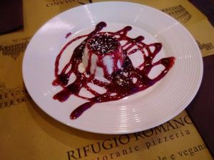 Panacotta vegan at Rifugio Romano in Rome