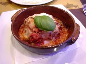 Lasagna vegan at Rifugio Romano in Rome