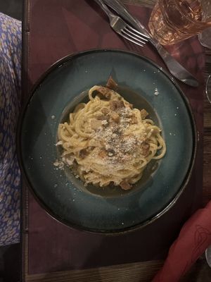 Vegan Carbonara   at Rifugio Romano in Rome