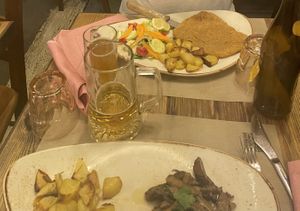 Schnitzel, seitan/funghi   at Rifugio Romano in Rome