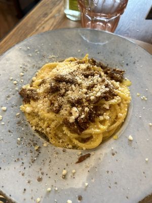 Carbonara vegan  at Rifugio Romano in Rome