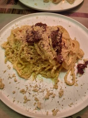 Carbonara at Rifugio Romano in Rome