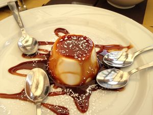 pana Cotta with caramel sauce at Rifugio Romano in Rome