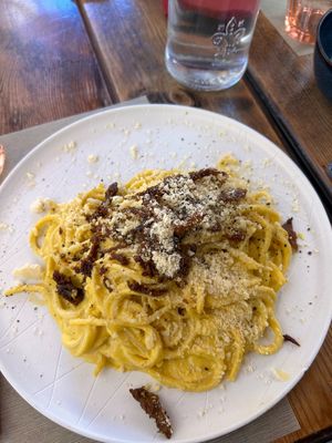Carbonara veg #Veganuary at Rifugio Romano in Rome