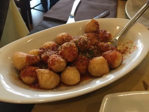 Pizza dumplings at Rifugio Romano in Rome