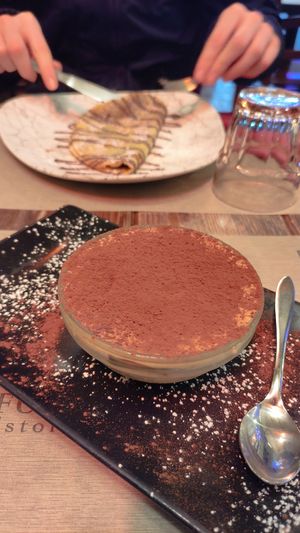 Tiramisu and vegan nutella pancake at Rifugio Romano in Rome