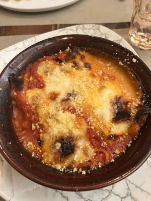 Cannelloni (roll stuffed baked pasta with vegan bolognese)  at Rifugio Romano in Rome
