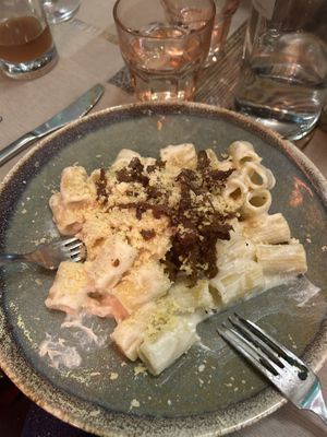 Pasta ala grecia, my fav   at Rifugio Romano in Rome