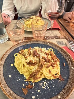 veg carbonara   at Rifugio Romano in Rome