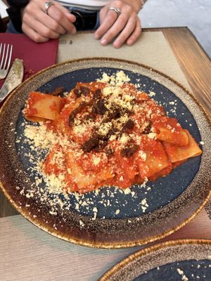 Paccheri Freshi All’Amatriciana  at Rifugio Romano in Rome