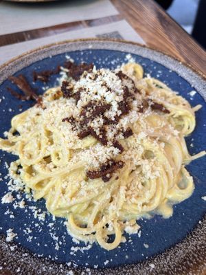 Spaghetti Carbonara  at Rifugio Romano in Rome