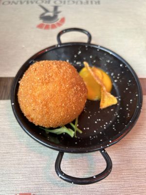 Arancino Zucca e Pancetta  at Rifugio Romano in Rome