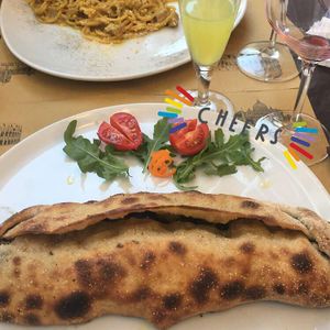 vegan calzone at Rifugio Romano in Rome