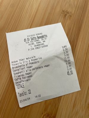  at Rifugio Romano in Rome