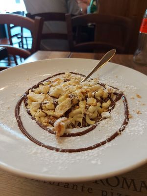 Sbriciolata with Nutella, the magnum opus of desserts. at Rifugio Romano in Rome