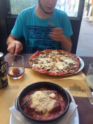 Vegan lasagne  at Rifugio Romano in Rome