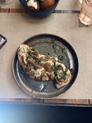 Mushroom Mascarpone Bruschetta   at Rifugio Romano in Rome